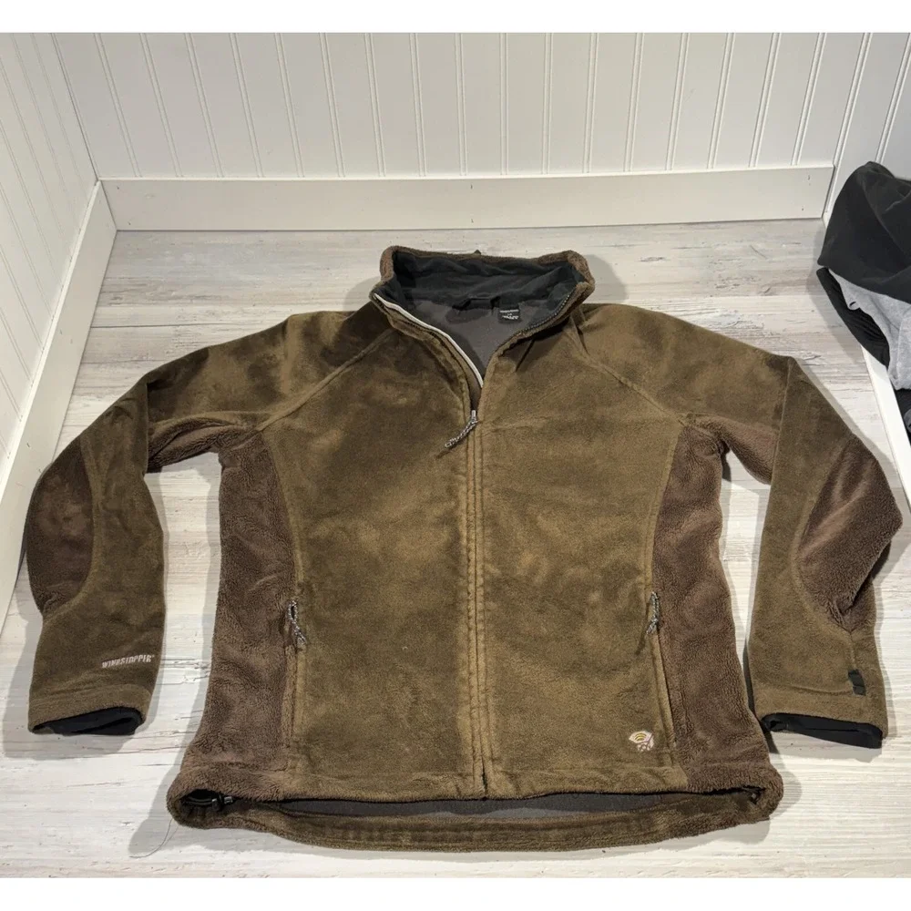 Mountain Hardwear Windstopper Jacket Women's Large Brown Fleece‎ Outdoor Hiking
